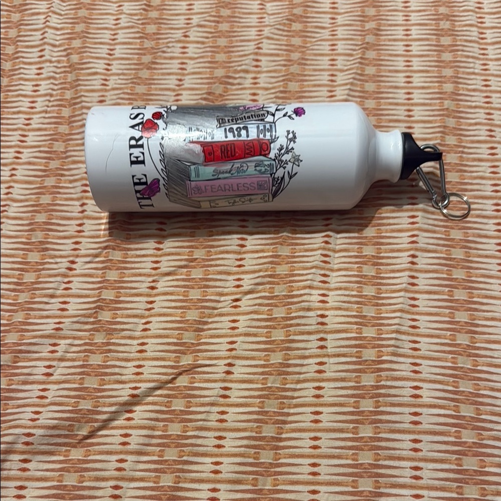 White Floral Water Bottle